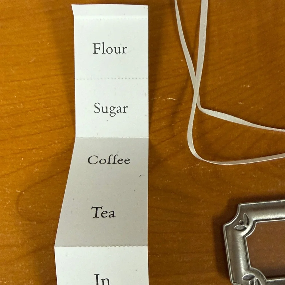 Longaberger canister basket pewter tags with ribbons. Set of three. - Picture 3 of 6